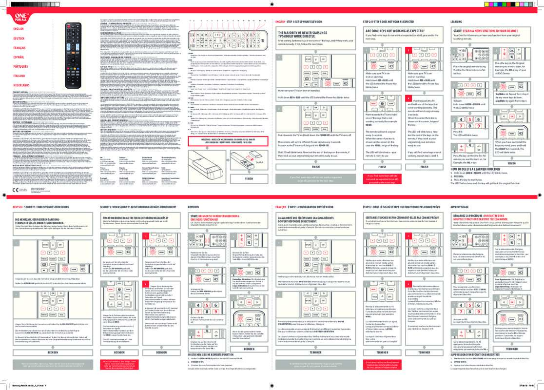 One For All Urc 11 7130 R00 Codes Notice ONE FOR ALL URC 1910 - télécommande Trouver une solution à un